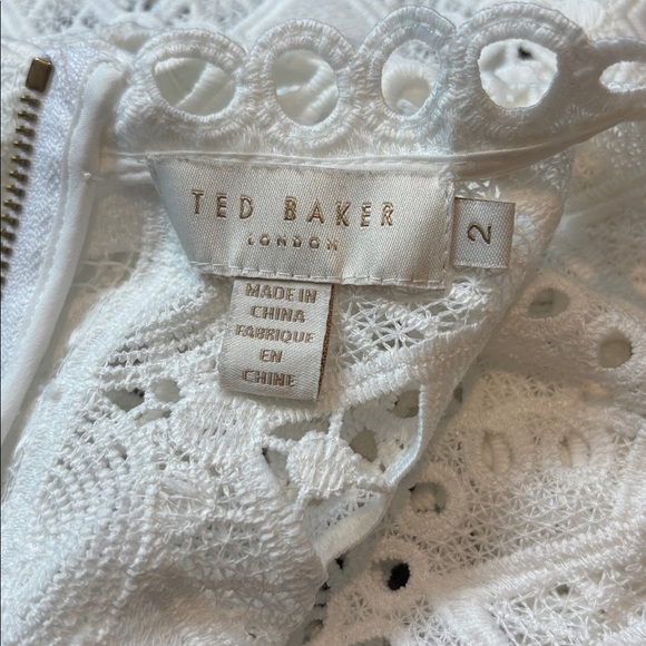 Ted Baker London Emelia Lace Eyelet Tulip Dress Women’s Size 2 in White - EUC! - Picture 7 of 16
